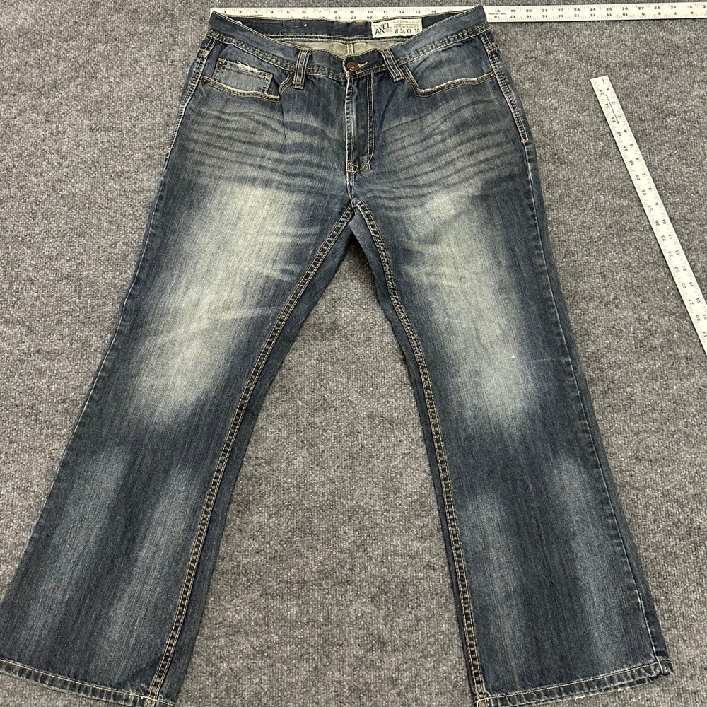 T.K. Axel Jeans Mens Size 34 Griswold Slim Straight Dark Wash Denim Blue Pants